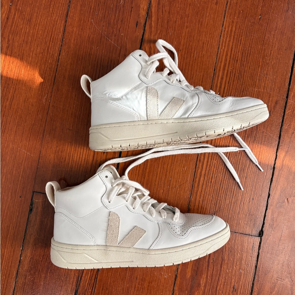 Veja leather high top sneakers